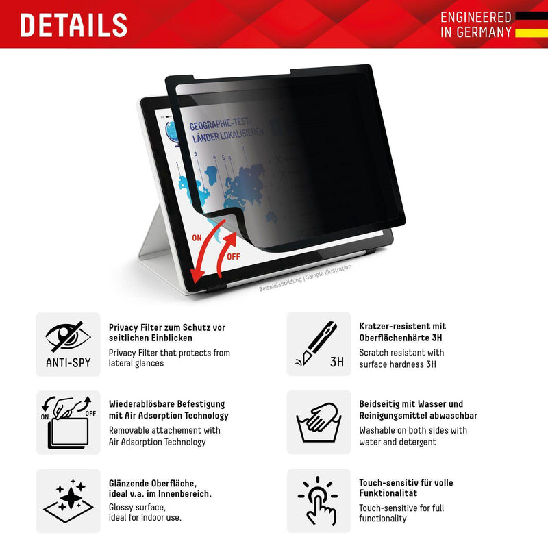 DISPLEX Tablet Glass (9H) & Privacy Safe Blickschutzfilter für iPad 10,9'' (10. Generation)