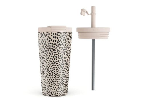 Burga Almond Latte - Travel Mug 500ml with Flap & Straw Set
