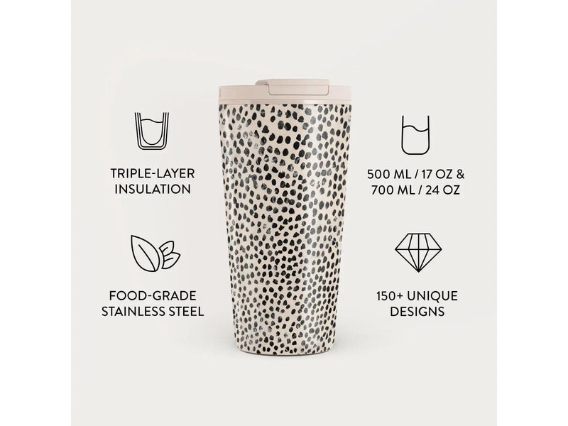 Burga Almond Latte - Travel Mug 500ml with Flap & Straw Set
