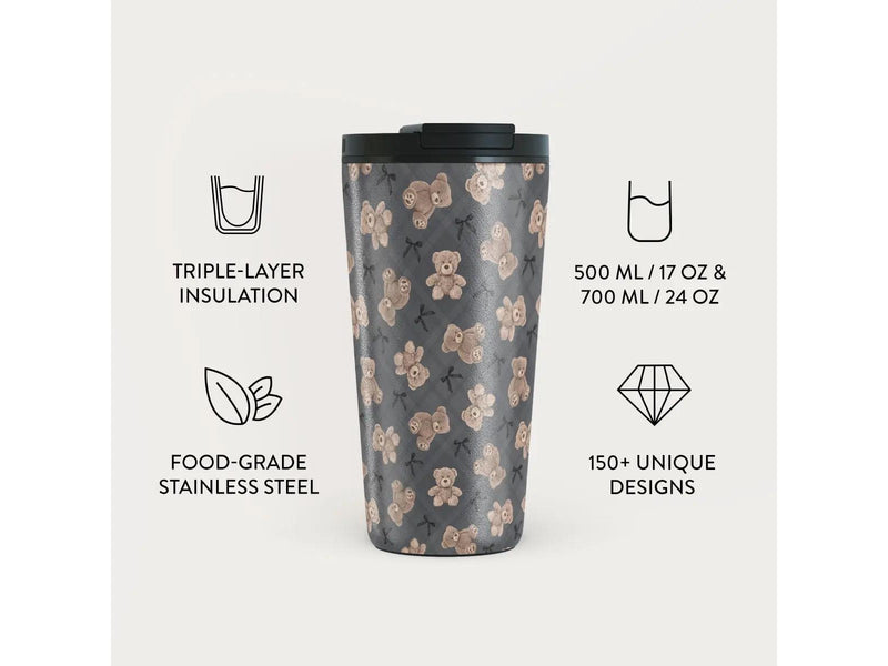 Burga BFF - Travel Mug 500ml with Flap & Straw Set