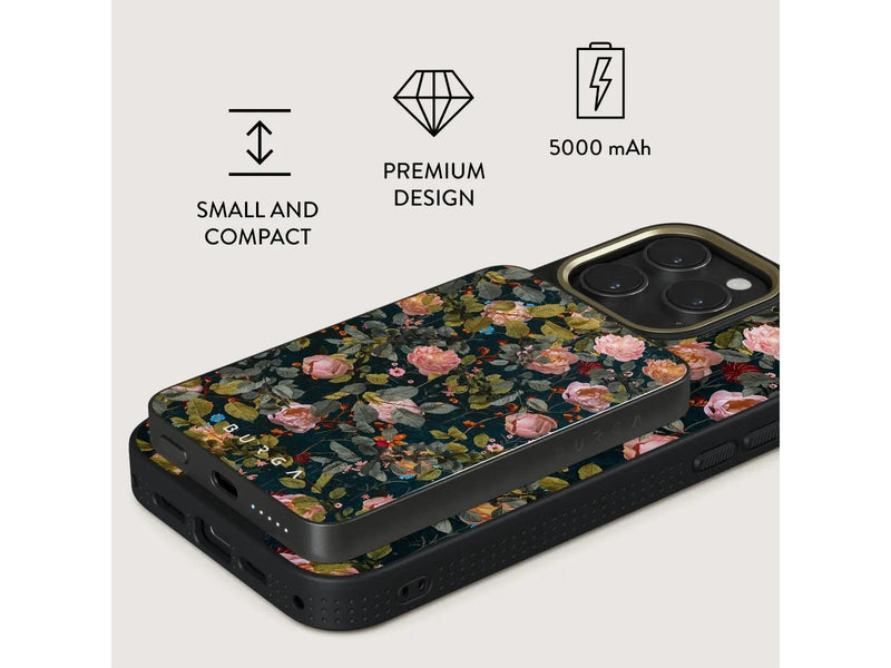 Burga Bloomy Garden - MagSafe Power Bank 5000 mAh Gunmetal - 5000 mAh