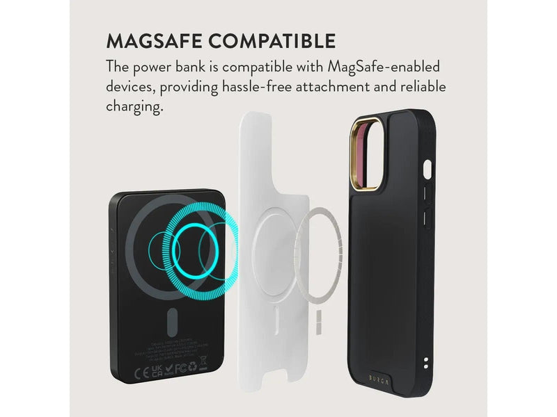 Burga Bloomy Garden - MagSafe Power Bank 5000 mAh Gunmetal - 5000 mAh
