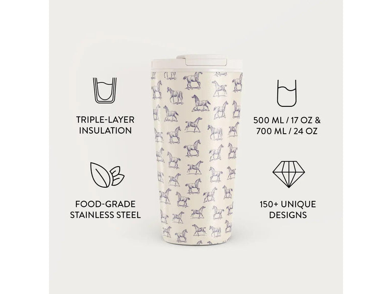 Burga Derby Race - Travel Mug 500ml with Flap & Straw Set