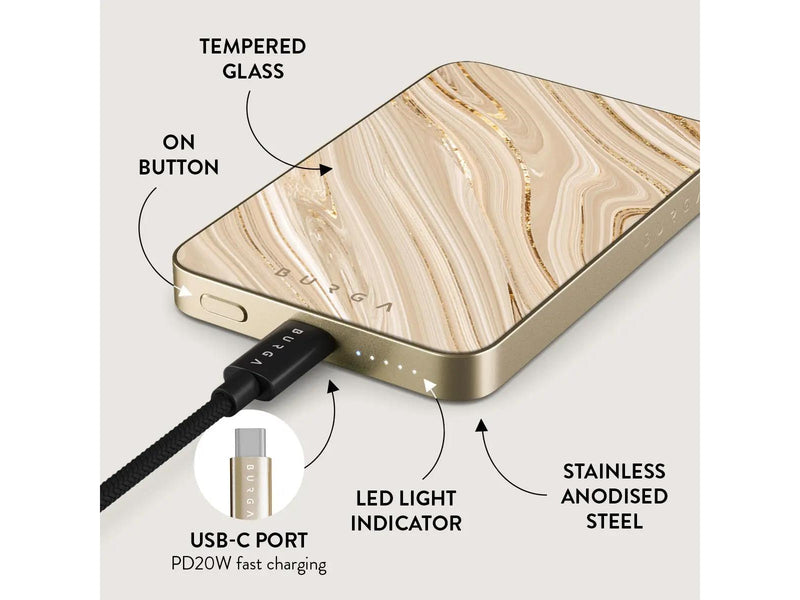 Burga Full Glam - MagSafe Power Bank 5000 mAh Gold - 5000 mAh