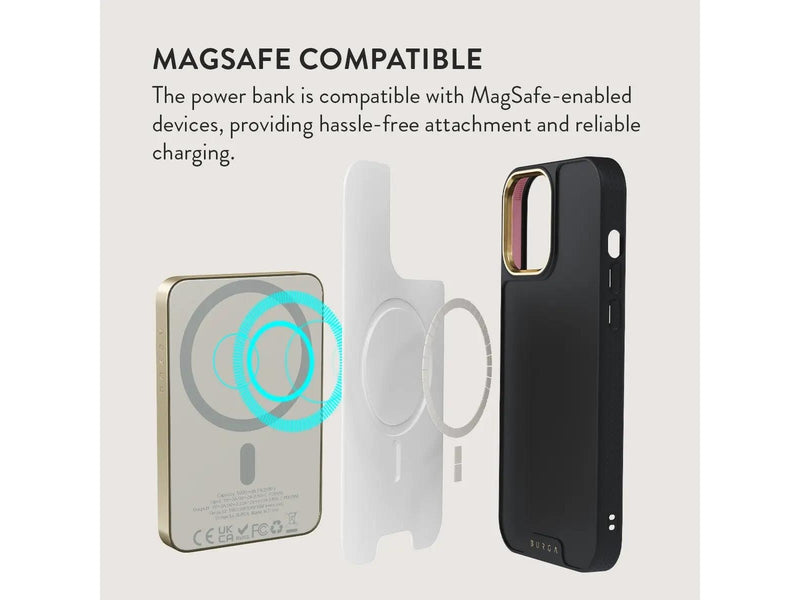 Burga Magnetic - MagSafe Power Bank 5000 mAh Gold - 5000 mAh