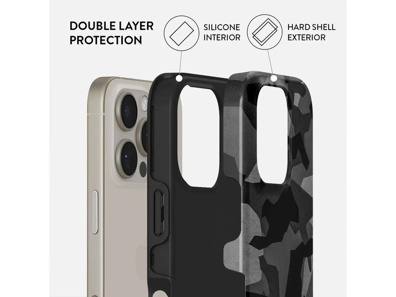 Burga Night Black Camo - Apple iPhone 15 Tough MagSafe Case
