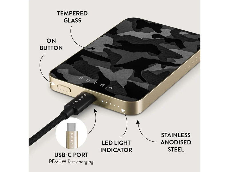 Burga Night Black Camo - MagSafe Power Bank 5000 mAh Gold - 5000 mAh