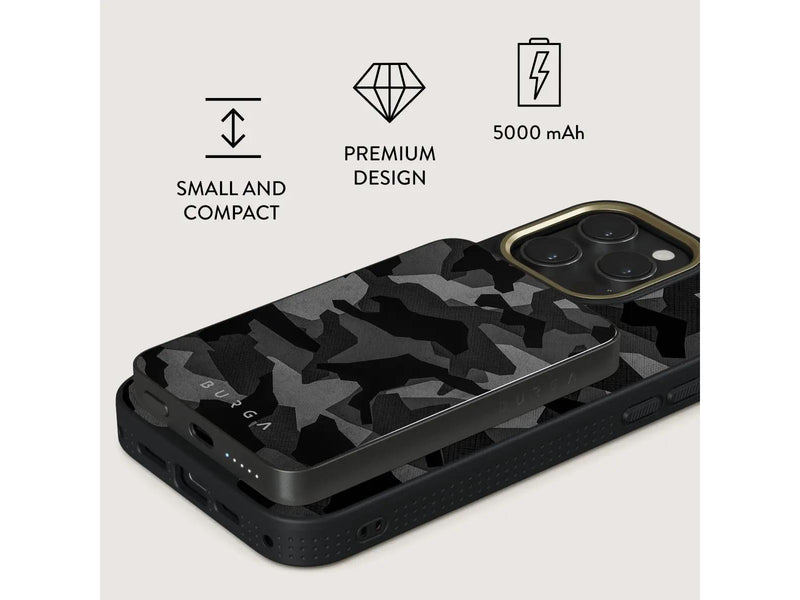 Burga Night Black Camo - MagSafe Power Bank 5000 mAh Gunmetal - 5000 mAh