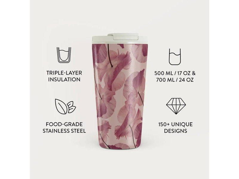 Burga Tender Kiss - Travel Mug 500ml with Flap & Straw Set