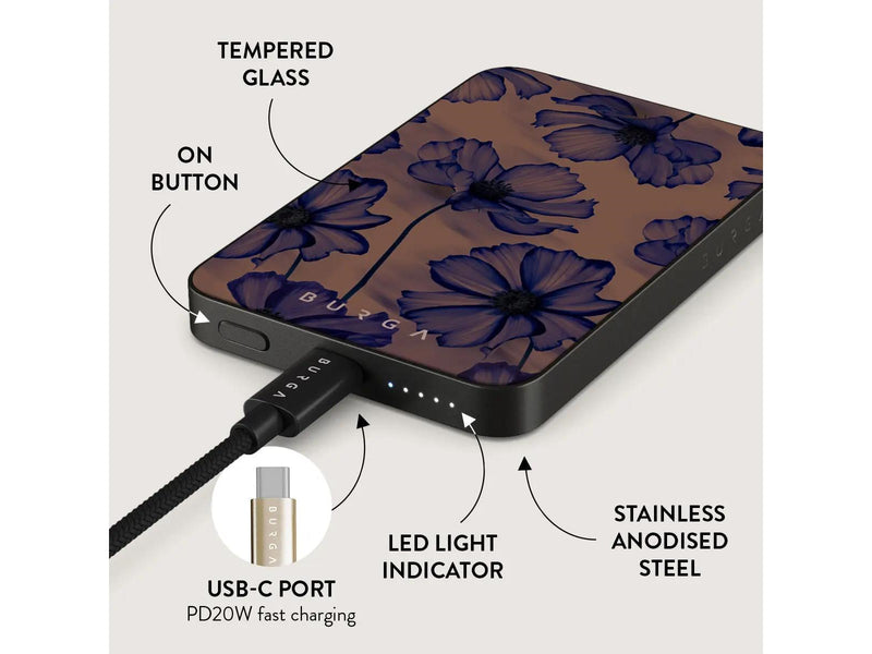 Burga Velvet Night - MagSafe Power Bank 5000 mAh Gunmetal - 5000 mAh
