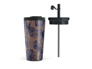 Burga Velvet Night - Travel Mug 500ml with Flap & Straw Set