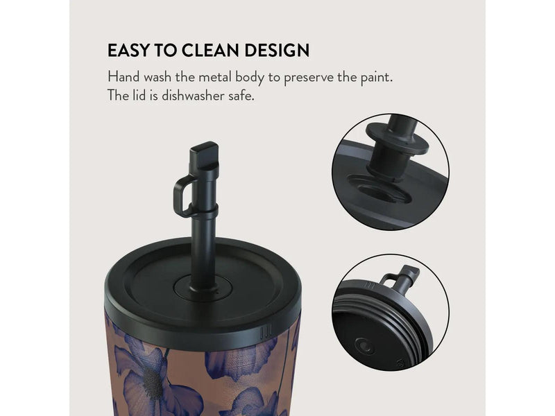 Burga Velvet Night - Travel Mug 500ml with Flap & Straw Set