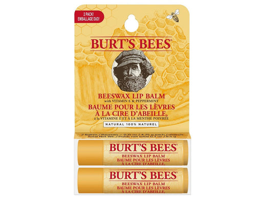 Burt's Bees Uni Beeswax Lip Balm Tube Blister Twin Pack