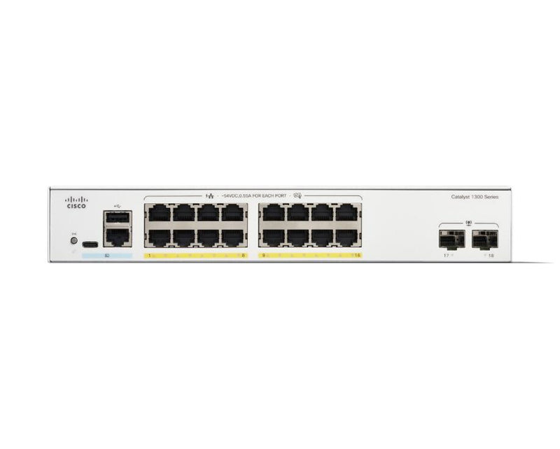 Cisco Catalyst 1300-16P-2G Switch 16x 1GbE + 2x 1GbE SFP L3 managed