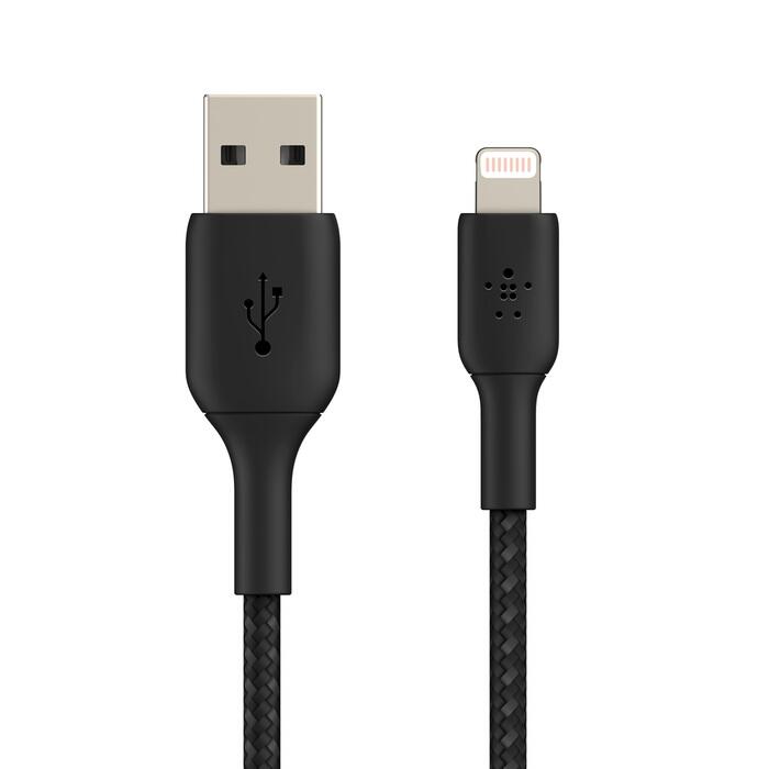 Belkin BoostCharge geflochtenes 15 cm Lightning/USB-A Kabel, schwarz