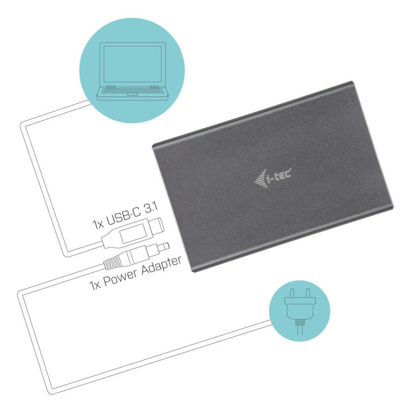 I-TEC USB-C MySafe Festplattengehaeuse für 2x SATA M.2 Festplatten