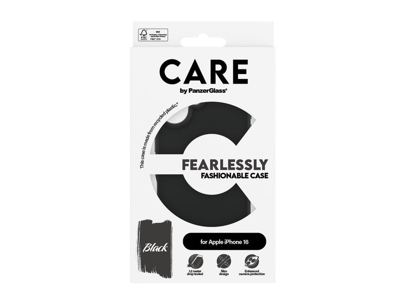 CARE by PanzerGlass Case Fashion Black iPhone 16