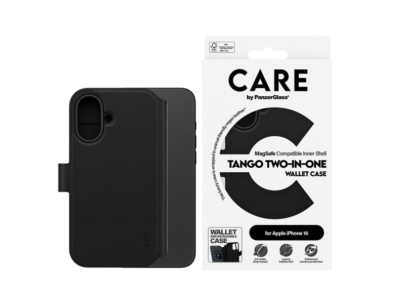CARE by PanzerGlass Case Feature Tango Two-in-One Wallet Case iPhone 16