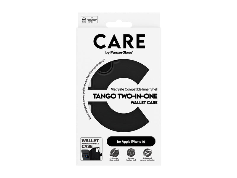 CARE by PanzerGlass Case Feature Tango Two-in-One Wallet Case iPhone 16