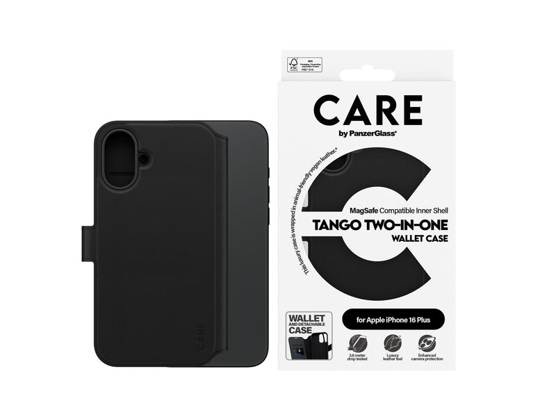 CARE by PanzerGlass Case Feature Tango Two-in-One Wallet Case iPhone 16 Plus