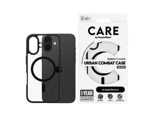 CARE by PanzerGlass Case Flagship Urban Combat Black MagSafe iPhone 16