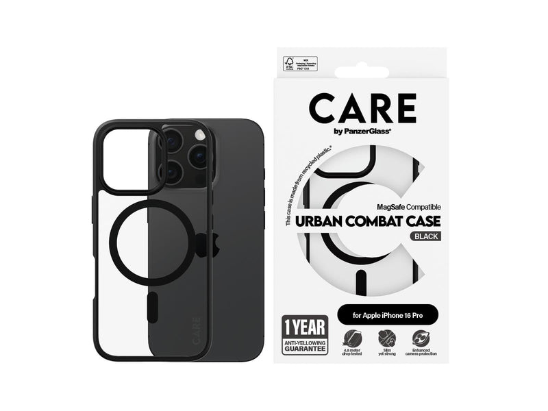 CARE by PanzerGlass Case Flagship Urban Combat Black MagSafe iPhone 16 Pro