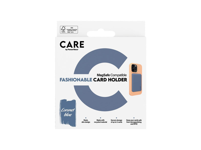 CARE by PanzerGlass Fashionable Card Holder Blue iPhone