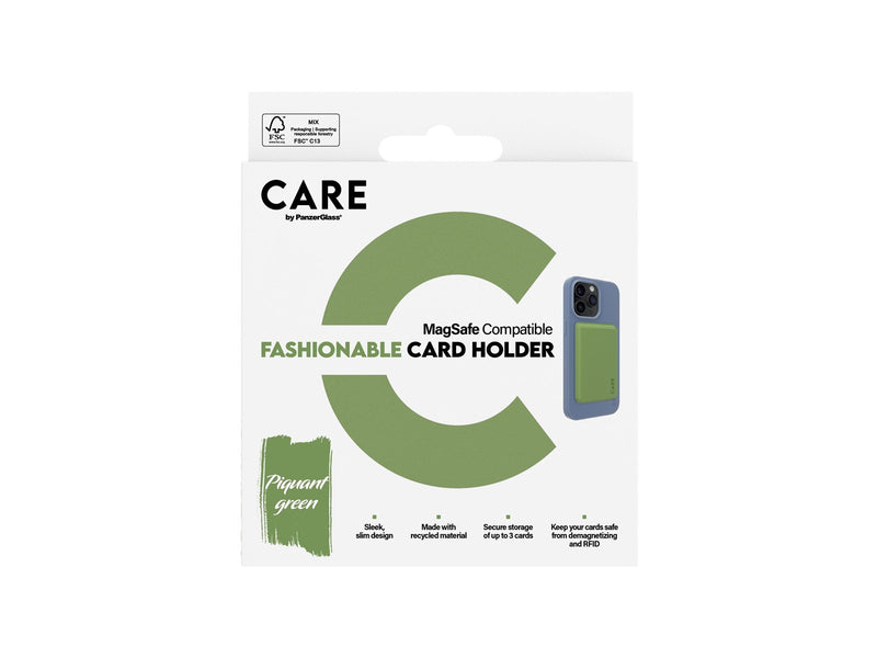CARE by PanzerGlass Fashionable Card Holder Green iPhone