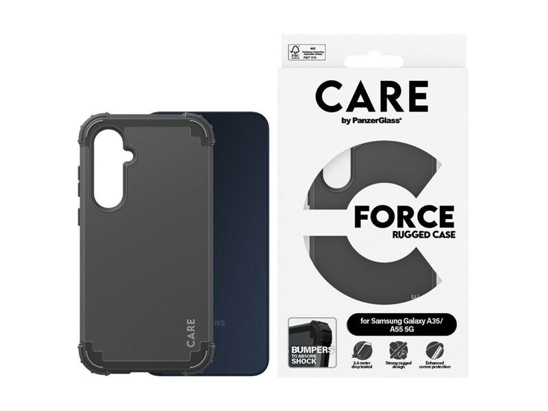 CARE by PanzerGlass Fashionable Case Black FORCE Samsung Galaxy A35 5G | A55 5G