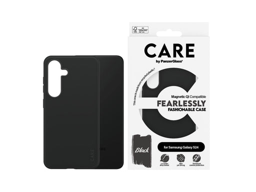 CARE by PanzerGlass Fashionable Case Black w. QI Compatible Samsung Galaxy S24