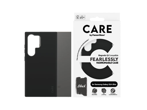 CARE by PanzerGlass Fashionable Case Black w. QI Compatible Samsung Galaxy S24 Ultra