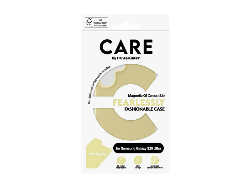 CARE by PanzerGlass Fashionable Case Chardonnay w. QI Compatible Samsung Galaxy S25 Ultra