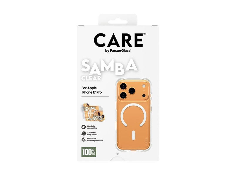 CARE by PanzerGlass Fashionable Case Samba Transparent w. White MagSafe iPhone 17 Pro
