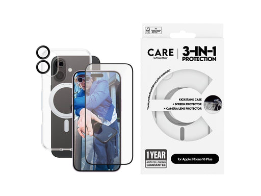 CARE by PanzerGlass Feature 3-in-1 Ceramic Bundle iPhone 16 Plus