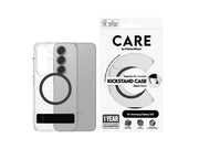 CARE by PanzerGlass Feature Case Transparent w. Black Kickstand & QI Compatible Samsung Galaxy S25