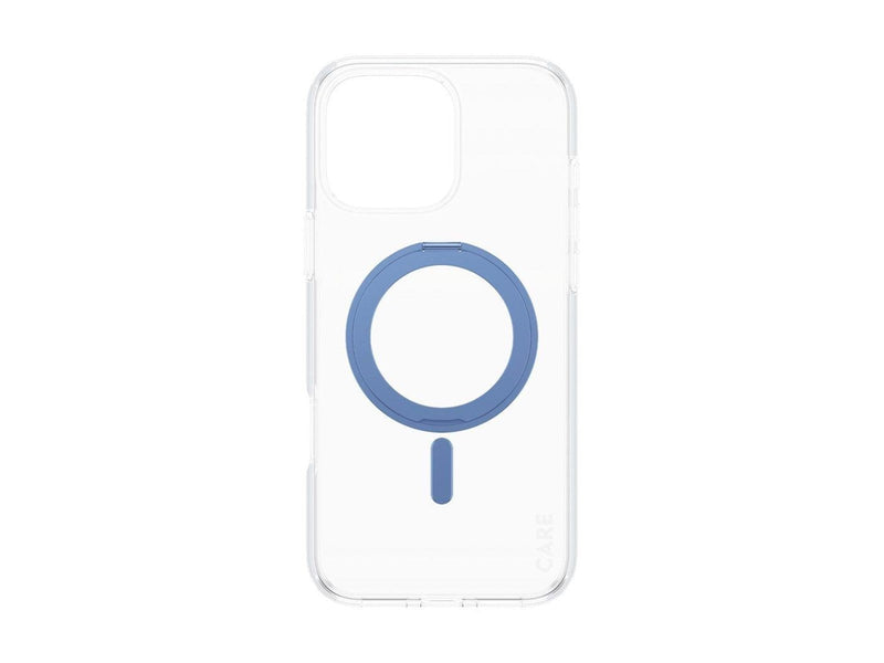 CARE by PanzerGlass Feature Case Transparent w. Blue Kickstand & MagSafe iPhone 16 Pro Max