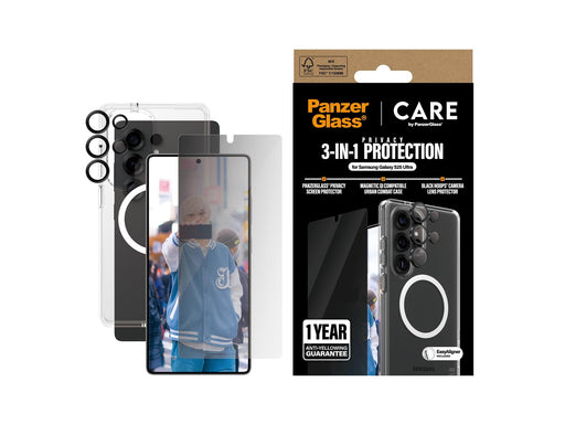 CARE by PanzerGlass Flagship 3-in-1 Privacy Bundle Samsung Galaxy S25 Ultra
