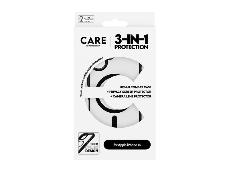 CARE by PanzerGlass Flagship 3-in-1 Privacy Bundle iPhone 16