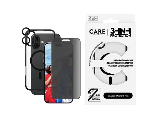 CARE by PanzerGlass Flagship 3-in-1 Privacy Bundle iPhone 16 Plus