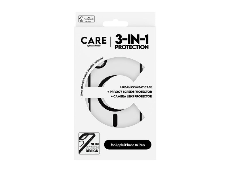 CARE by PanzerGlass Flagship 3-in-1 Privacy Bundle iPhone 16 Plus
