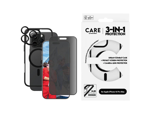 CARE by PanzerGlass Flagship 3-in-1 Privacy Bundle iPhone 16 Pro Max