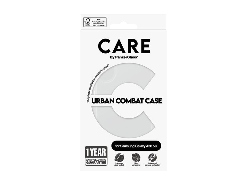 CARE by PanzerGlass Flagship Case Transparent Urban Combat w. Clear Frame Samsung Galaxy A36 5G