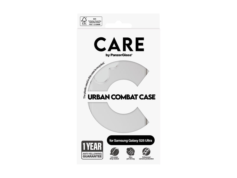 CARE by PanzerGlass Flagship Case Transparent Urban Combat w. Clear Frame Samsung Galaxy S25 Ultra