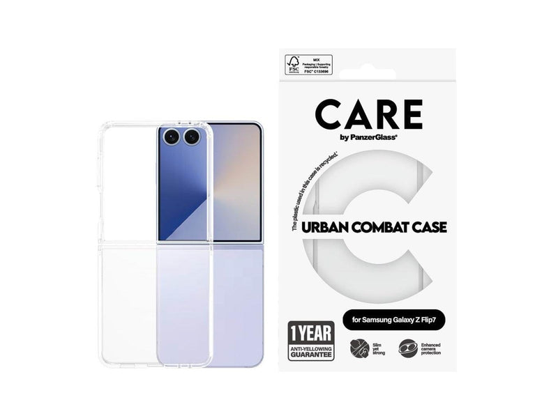 CARE by PanzerGlass Flagship Case Transparent Urban Combat w. Clear Frame Samsung Galaxy Z Flip7