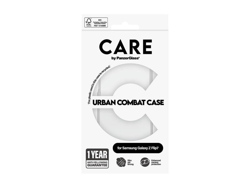 CARE by PanzerGlass Flagship Case Transparent Urban Combat w. Clear Frame Samsung Galaxy Z Flip7