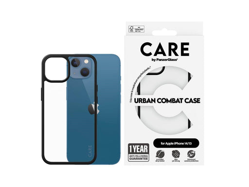 CARE by PanzerGlass Flagship Case Transparent Urban Combat w. Clear Frame iPhone 14 | 13