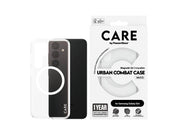 CARE by PanzerGlass Flagship Case Transparent Urban Combat w. White QI Compatible Samsung Galaxy S24