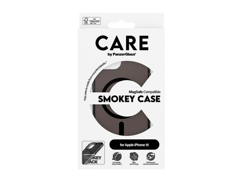 CARE by PanzerGlass Flagship Case Urban Combat Smokey w. Black MagSafe iPhone 15