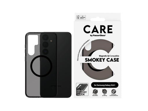 CARE by PanzerGlass Flagship Case Urban Combat Smokey w. Black QI Compatible Samsung Galaxy S24+