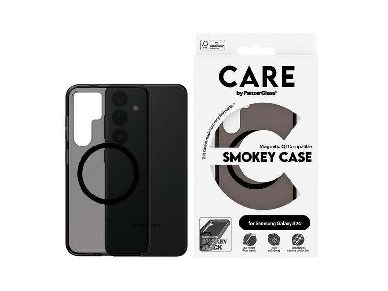 CARE by PanzerGlass Flagship Case Urban Combat Smokey w. Black QI Compatible Samsung Galaxy S24
